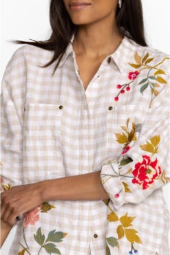 JOHNNY WAS ADELE GINGHAM POCKET BLOUSE -Johnny Corral Shop w41223 4 plaid 5